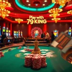 79KING poker table featuring players strategizing their next move in an exciting casino atmosphere.